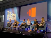 A group of prominent BBC journalists appear on stage at The Podcast Show 2024 in London to discuss the corporation's plans for covering the general election. Left to right: Justin Webb, Nick Robinson, Marianna Spring, Adam Fleming, Amol Rajan and moderator Alex Forsyth, herself a presenter for Any Questions? and Newsbeat. Picture: Press Gazette