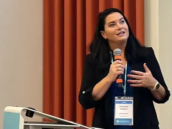 Fran Beighton, general manager of reader revenue and grant funding, Daily Maverick, South Africa at the WAN-IFRA World News Media Congress in May 2024. Picture: WAN-IFRA