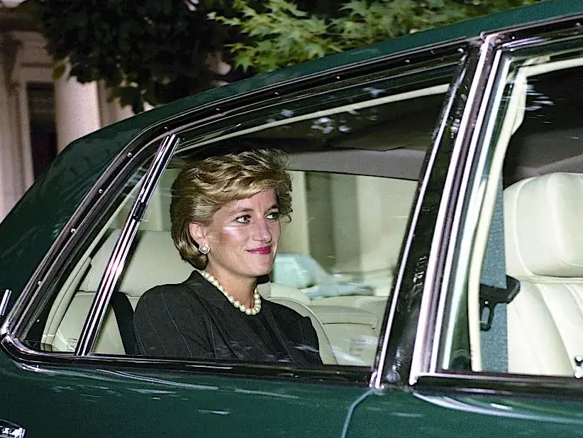 Diana, Princess of Wales leaves the Brazilian Ambassador's residence enroute to the White House on 24 September 1996. Picture: Shutterstock/Mark Reinstein