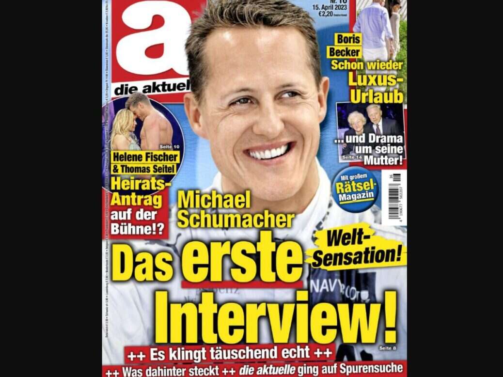 Die Aktuel fake Schumacher interview front page. Picture: Newsflash