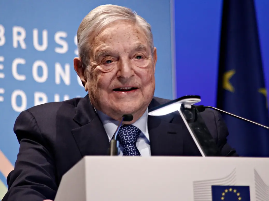 George Soros, founder and chairman of the Open Society Foundation, gives a speech during the Economic Forum in Brussels in June 2017. Picture: Shutterstock/Alexandros Michailidis