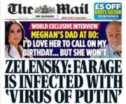 Mail on Sunday Nigel Farage front page