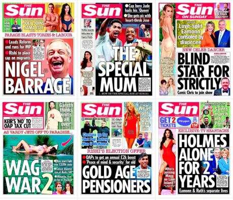 The Sun general election front pages