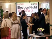 A shot of the crowd at Politico's general election watch party in London on Thursday 4 July 2024. Picture: Politico