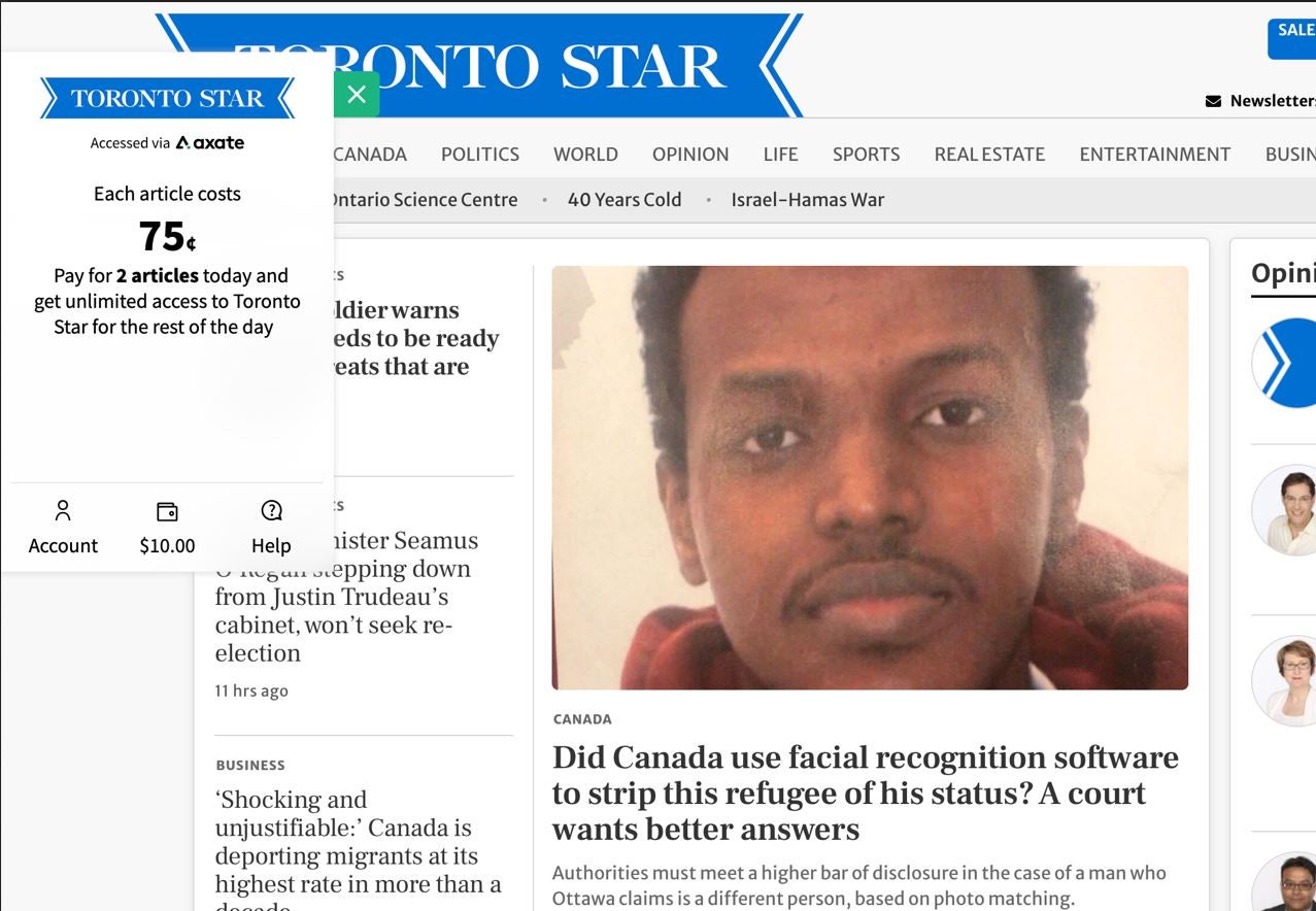 Toronto Star launches pay-per-article and daily passes for website access