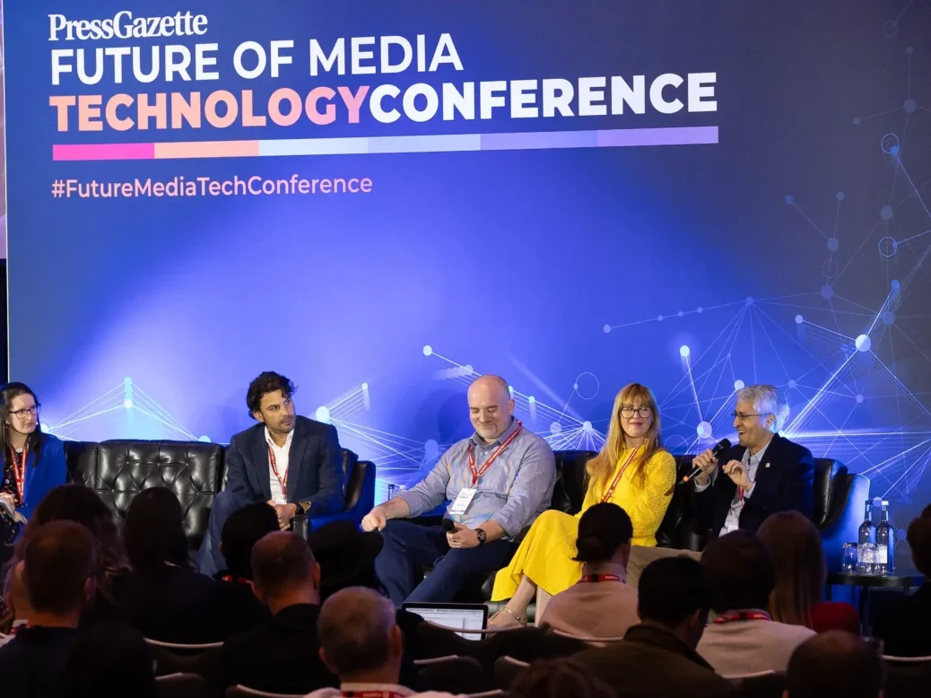 Left to right: Press Gazette UK editor Charlotte Tobitt; Denis Haman, chief executive of Glide Publishing Platform; Barry Adams, SEO consultant, Polemic Digital; Carly Steven, global head of SEO, Mail Online; and Madhav Chinnappa, senior executive consultant. Picture: ASV Photography Ltd