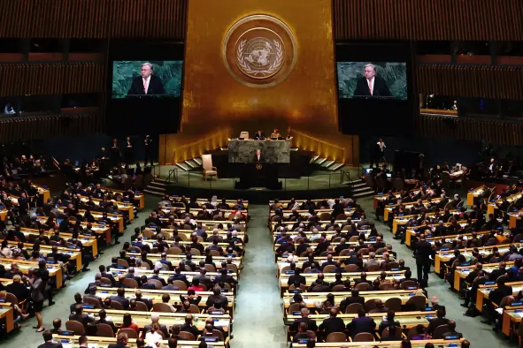 United Nations Secretary-General Antonio Guterres gives a remark on the 72nd UN General Assembly in UN Headquarters on September 19, 2017 in New York, USA. Picture: Aditya E.S. Wicaksono/Shutterstock