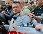 Tommy Robinson appears at a far-right rally in London on 1 June 2024. Picture: Monkey Butler Images/Shutterstock