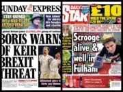 Daily Star and Sunday Express front pages in December 2024