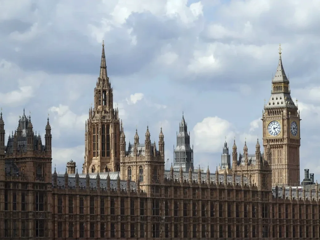 Closeup shot of the Houses of Parliament building in Westminster, London, UK, illustrating a story about the House of Lords future of news inquiry criticising the government for inaction on SLAPPs, or strategic lawsuits on public participation.