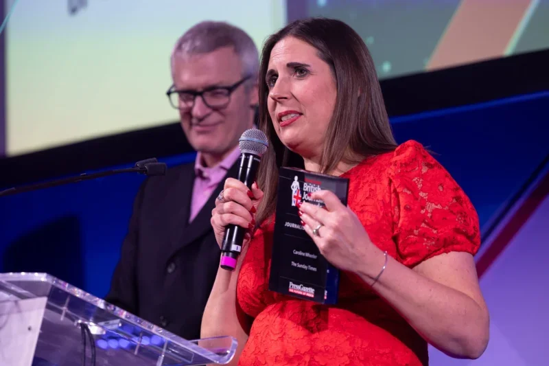 Journalist of the Year 2024 Caroline Wheeler of The Sunday Times. Picture: ASV Photography/Press Gazette