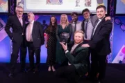 Mail Online Deep Dive team picking up the Innovation of the Year award at the British Journalism Awards 2024. Picture: ASV Photography/Press Gazette