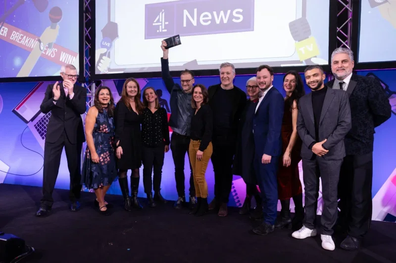 Channel 4 News team picks up News Provider of the Year at the British Journalism Awards 2024. Picture: ASV Photography/Press Gazette