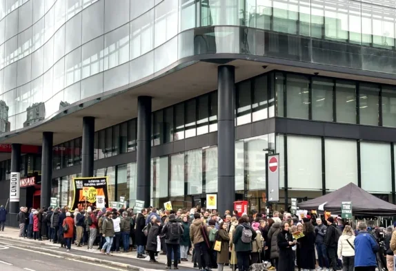 Staff on the picket line to 'Save the Observer' on Wednesday 4 December