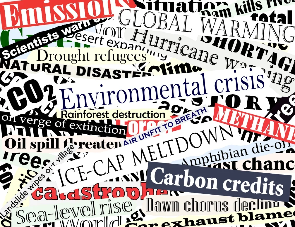 Climate change headlines. Picture: Shutterstock