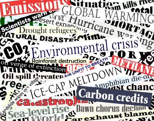 Climate change headlines. Picture: Shutterstock