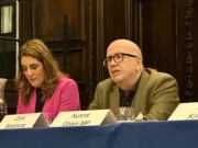 Former Independent editor Chris Blackhurst speaks at a London Press Club debate on journalism and AI. Picture: Bron MMaher/Press Gazette