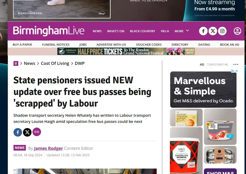 Screenshot of Birmingham Live article that was subject to an upheld IPSO complaint