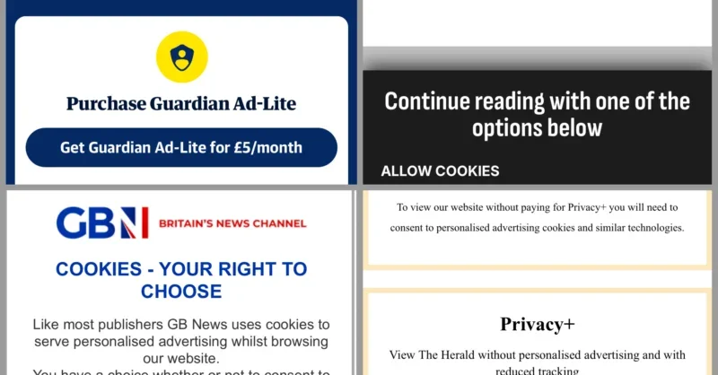 The Guardian has become the latest UK news publisher to begin requiring readers to pay for website access if they do not agree to being tracked by thi