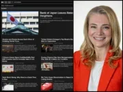 Composite image of Sherry Weiss, chief marketing officer for Dow Jones and The Wall Street Journal, dressed in red blazer, and Dow Jones news on WSJ Professional+ dashboard in LSEG Workspace