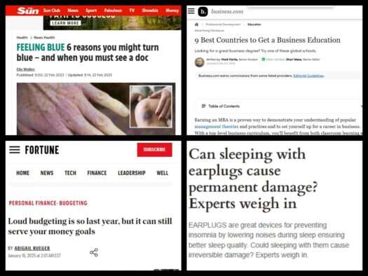 Articles containing comment from Rebecca Leigh and Charlotte Cremers. Both of whom do not appear to exist.