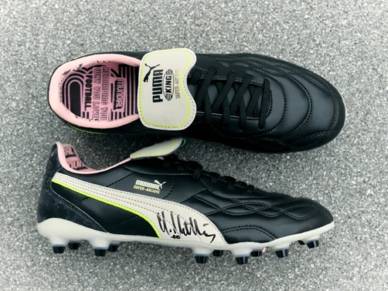 Mundial's Puma King collaboration boots. Picture: Mundial