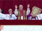 Newly-elected pontiff Pope Leo XIV, AKA Robert Prevost, appears on the balcony at St Peter's Basilica having just been named as the new leader of the Catholic Church.