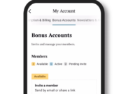 Bonus accounts settings page for The Times to enable subscribers to share subscriptions