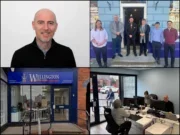 Clockwise from top left: Tindle Newspapers managing director Scott Wood; Brecon and Radnor Express staff (sales team Ella Young and Nigel Morrell and journalists Liz Davies, Joe Corrick and Luke Williams) outside their office with Mayor Cllr John Powell; and the inside and outside of the refurbished Wellington Weekly News office