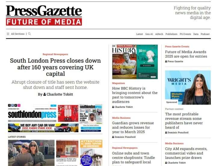 Press Gazette launches paid access to online content