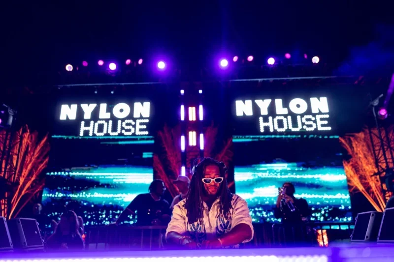 Austin Millz DJing at the Nylon House event at Coachella