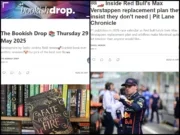 Screenshots of two of Reach's latest Substack newsletter launches: The Bookish Drop and Pit Lane Chronicle