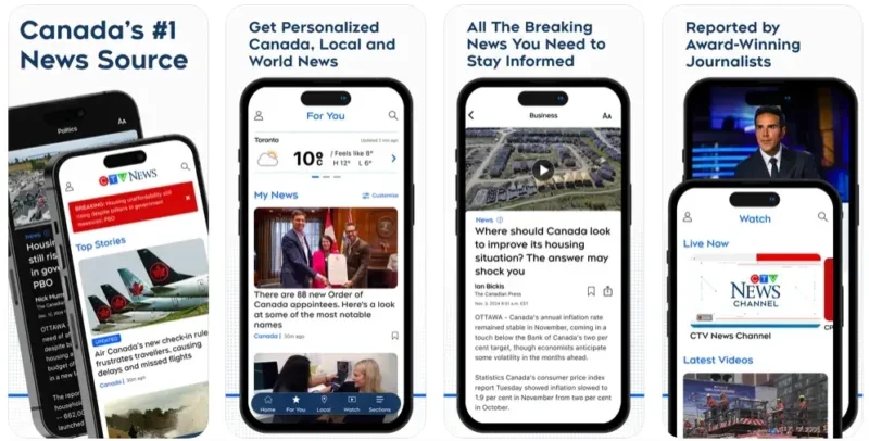 CTV News app promo pictures