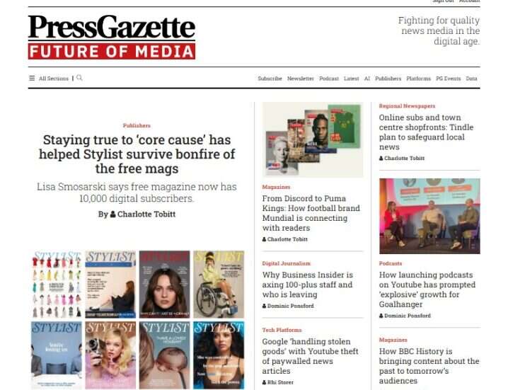 Press Gazette tops ranking of websites covering media industry news