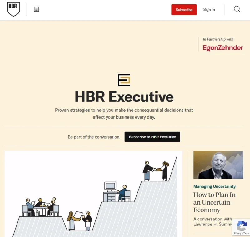 HBR Executive homepage