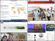 Four of the biggest news websites in the US: New York Times, CNN, Fox News and MSN homepages screenshotted on 1 August 2025