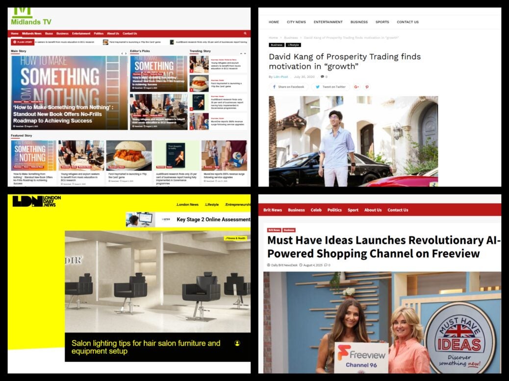 Dubious local news websites