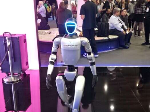 Chinese robot pictured at Web Summit in Lisbon. Used to illustrate stories about AI and journalism