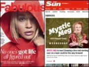 Sun Fabulous magazine cover with Rita Ora as cover star and top of Fabulous website section led by Mystic Meg article