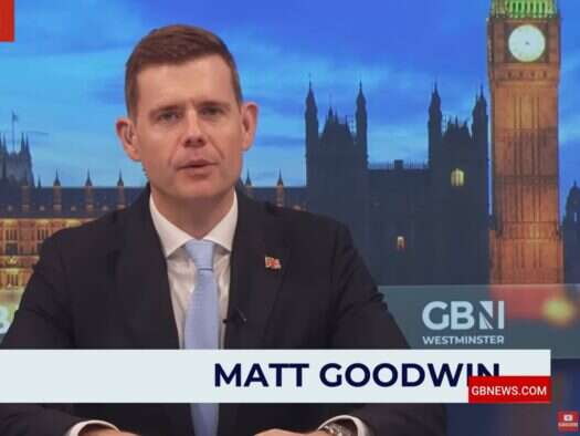 Matt Goodwin presenting on GB News. Picture: Youtube