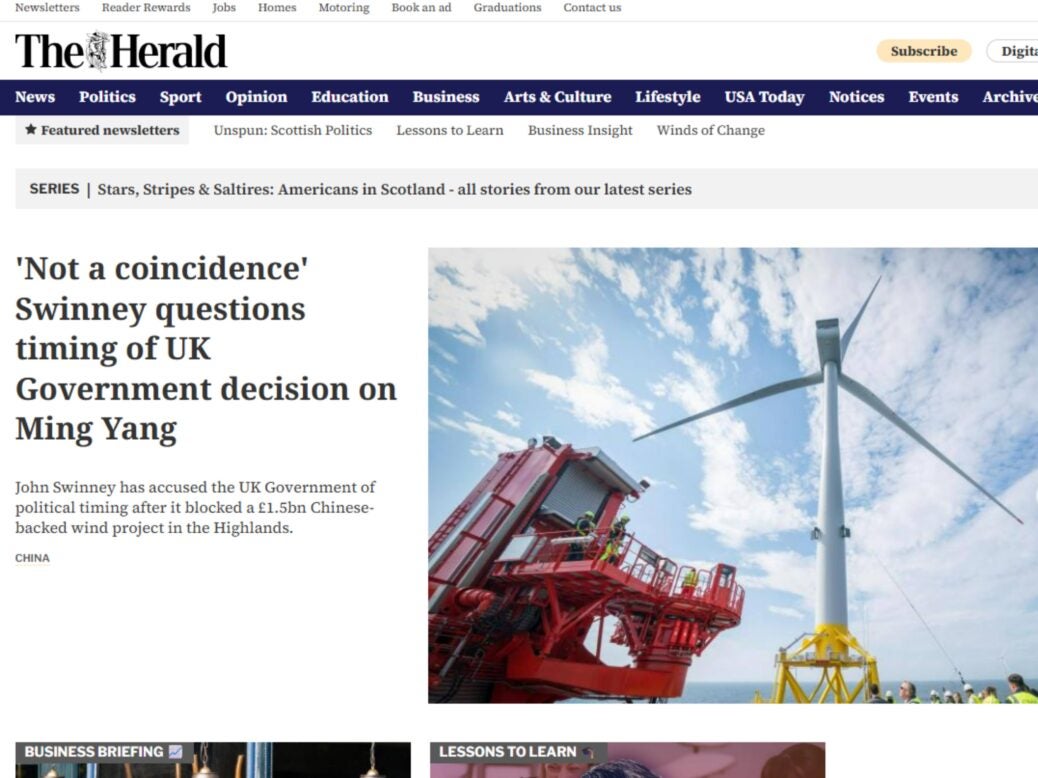 The Herald homepage 26 March 2026.