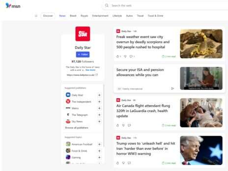 Daily Star became a hit on MSN by tailoring content to robot editor