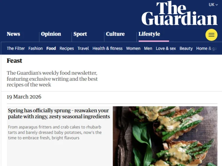 Guardian's first Substack experiment is republishing food newsletter