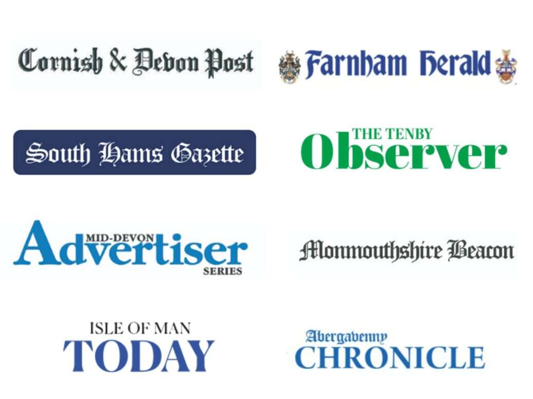 Logos for several Tindle Newspapers brands