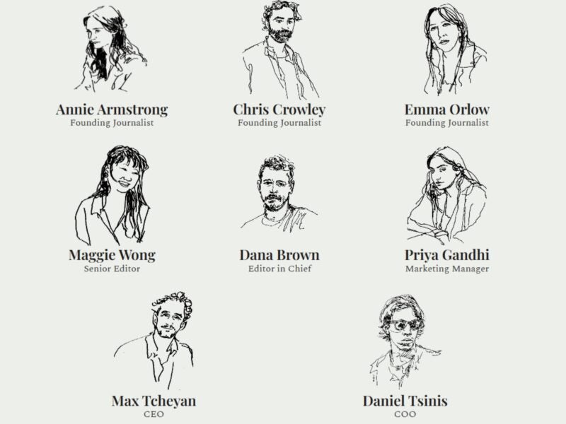 Caper's eight staff, including three founding journalists that anchor its newsletter. 