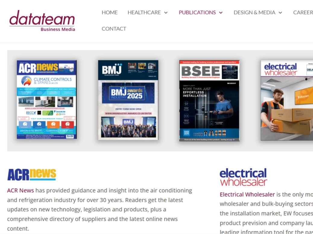 Datateam homepage on 13 April 2026