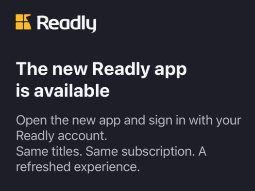 A screenshot of the "old bricked app" that redirects the user to the new app. Picture: Jonathan Simon