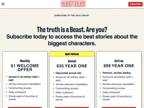 Daily Beast makes subscriptions 'core focus' of revenue growth