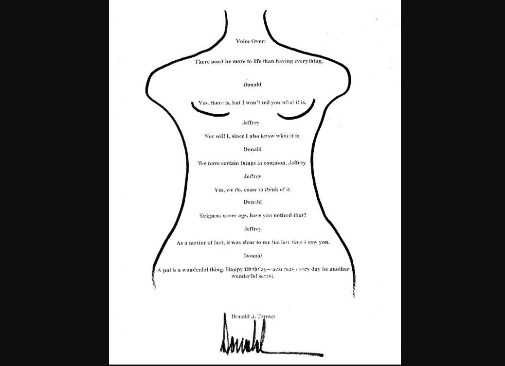 Donald Trump's alleged birthday note to Jeffrey Epstein