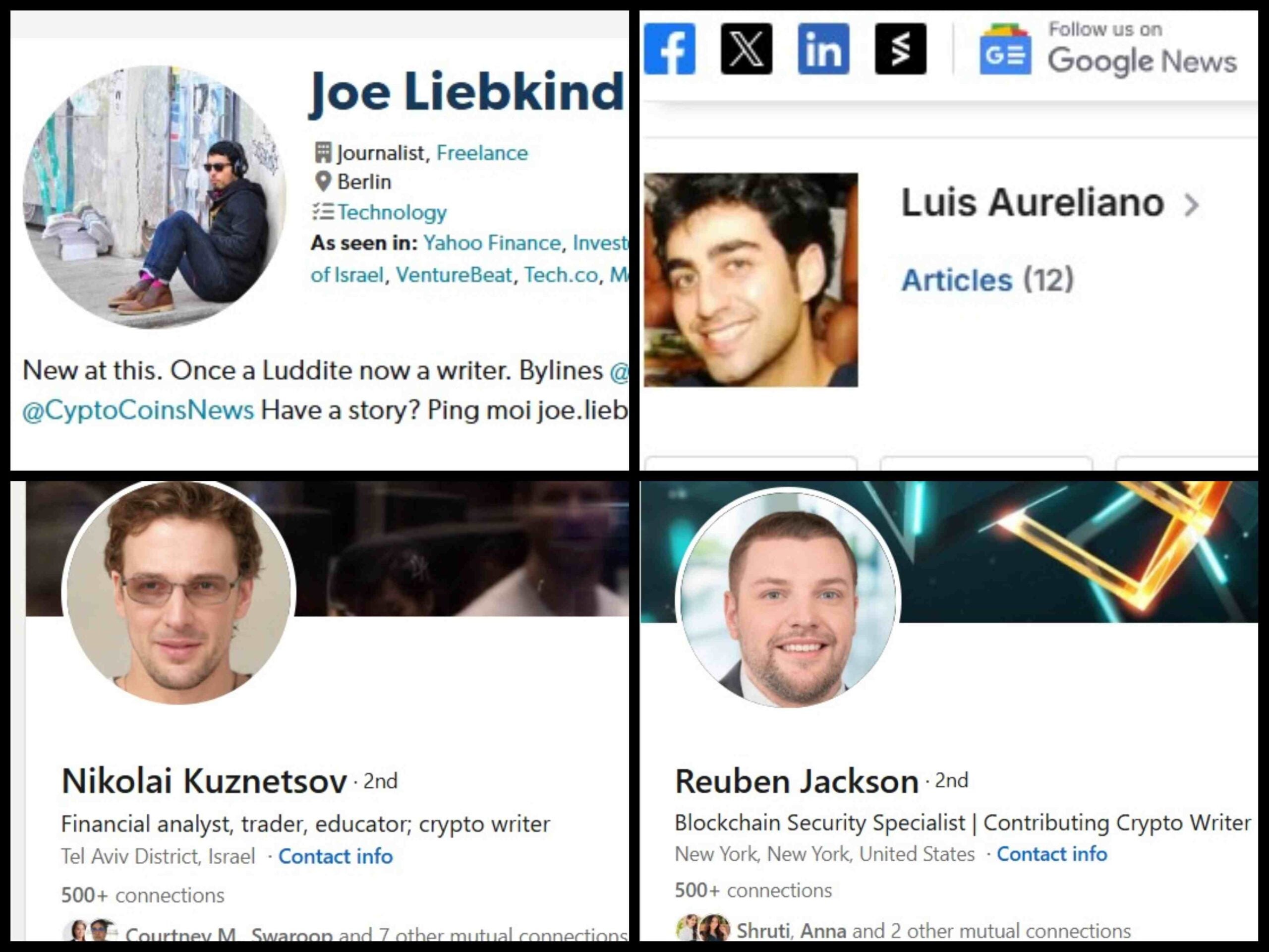 Prolific finance journalists facing questions over identities